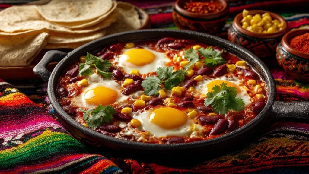 Мексиканська шакшука з кукурудзою та квасолею