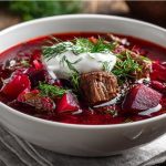 Борщ український з м’ясом та грибами