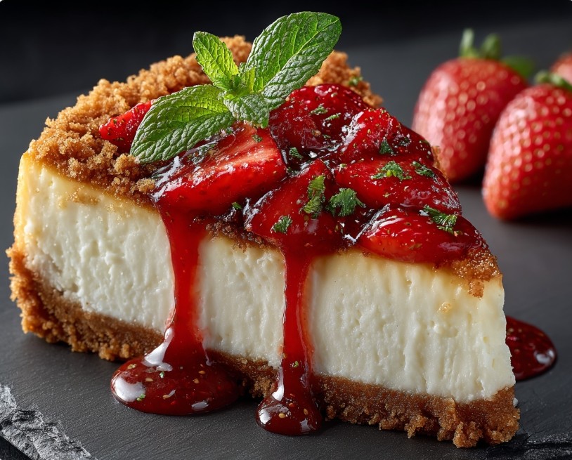 порція полуничного чізкейку