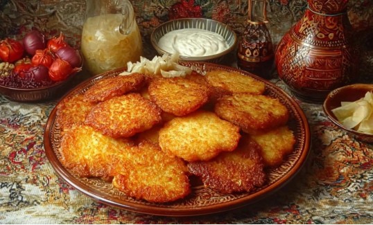 Картопляні деруни на тарілці — ілюстрація до рецепта дерунів