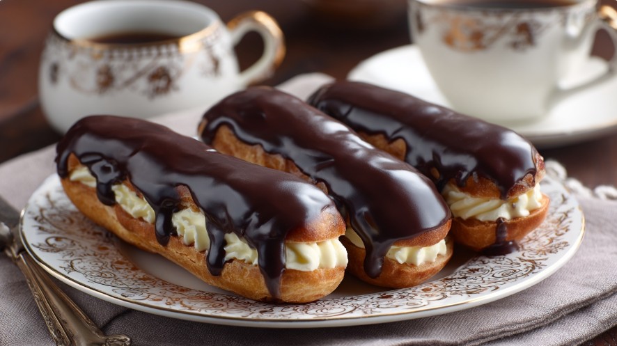 Класичні еклери з кремом, приготовані за перевіреним рецептом.