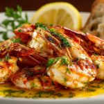 Смажені креветки у часниковому соусі з зеленню, приготовані за рецептом.