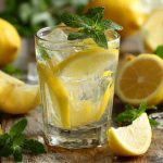 Склянка лимонаду з м’ятою, приготованого за домашнім рецептом.