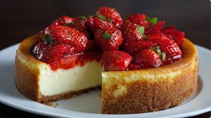 Чізкейк з полуницею