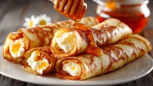 Млинці з сиром — класичний смачний сніданок