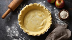 Розкатайте тісто і викладіть його у форму для випікання, залишивши частину для верхньої скоринки.