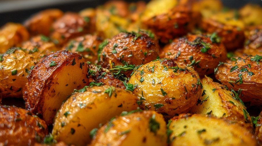 Картопля печена по-козацьки з часником і зеленню