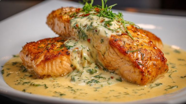 Лосось у вершковому соусі — Рибна страва