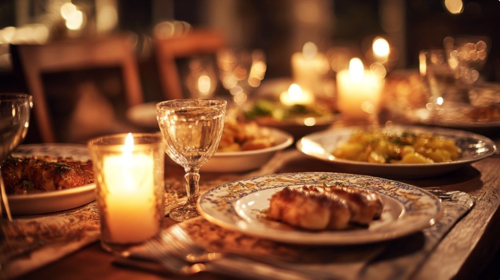 Різдвяна вечеря з невеликими порціями та затишною атмосферою