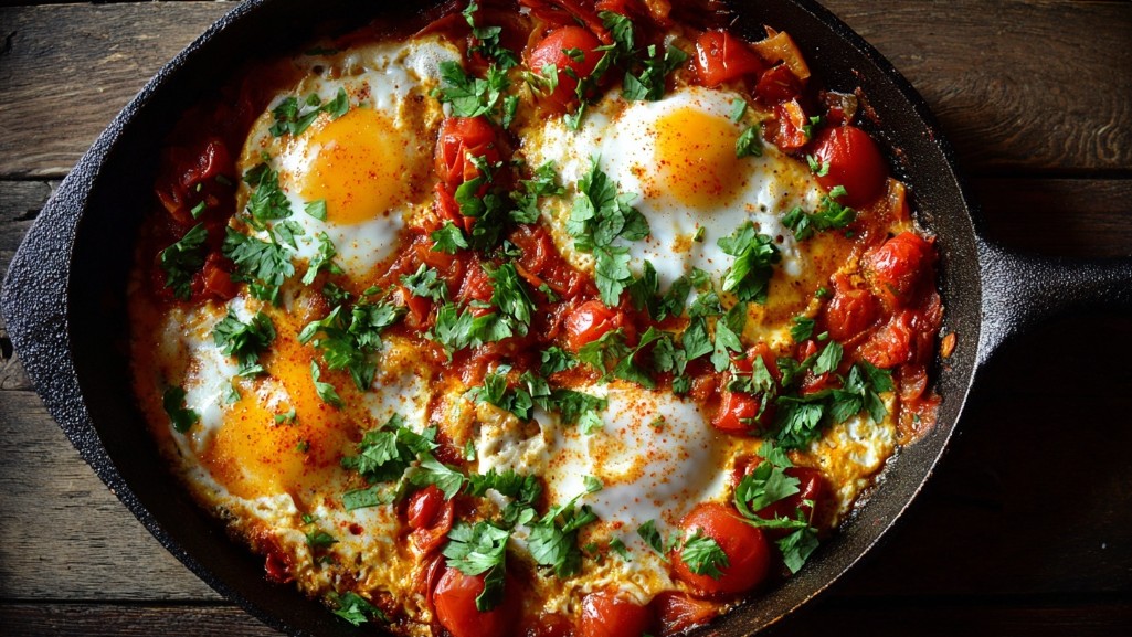 Яєчня з помідорами — легкий рецепт шакшуки.