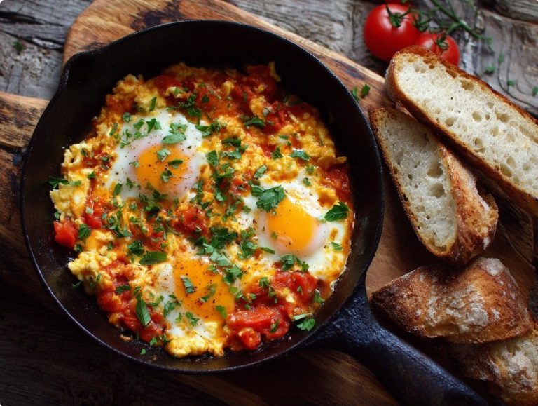 Jajecznica z pomidorami (Szakszuka light) — Omlety