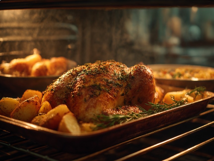 Як готувати картоплю в духовці разом з куркою