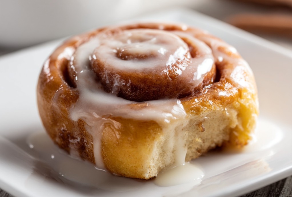 Cynamonki na talerzu z chrupiącą skórką i delikatną posypką