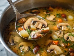 дайте грибному супу настоятися 5-10 хвилин перед подачею.