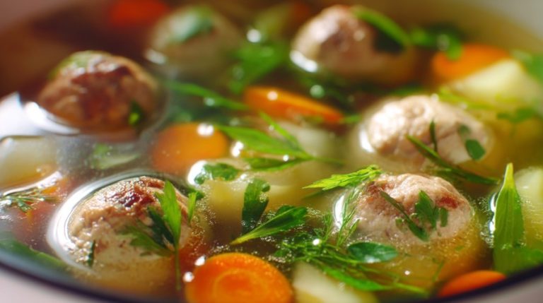 Домашній суп з соковитими фрикадельками, як у дитинстві — Перші страви