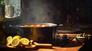 Домашня солянка на плиті з лимоном і сметаною