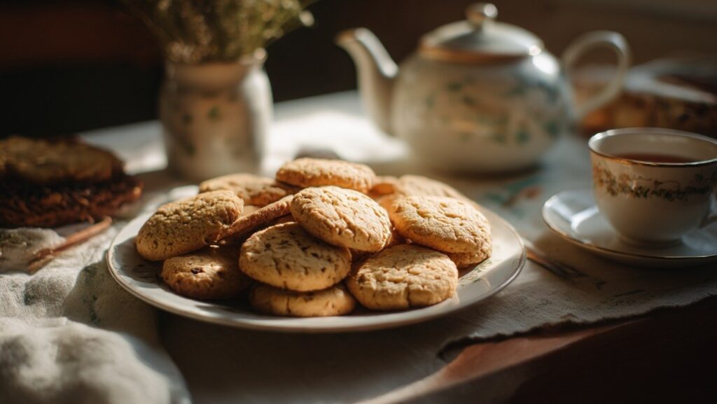 Домашнє печиво на тарілці для святкового чаю