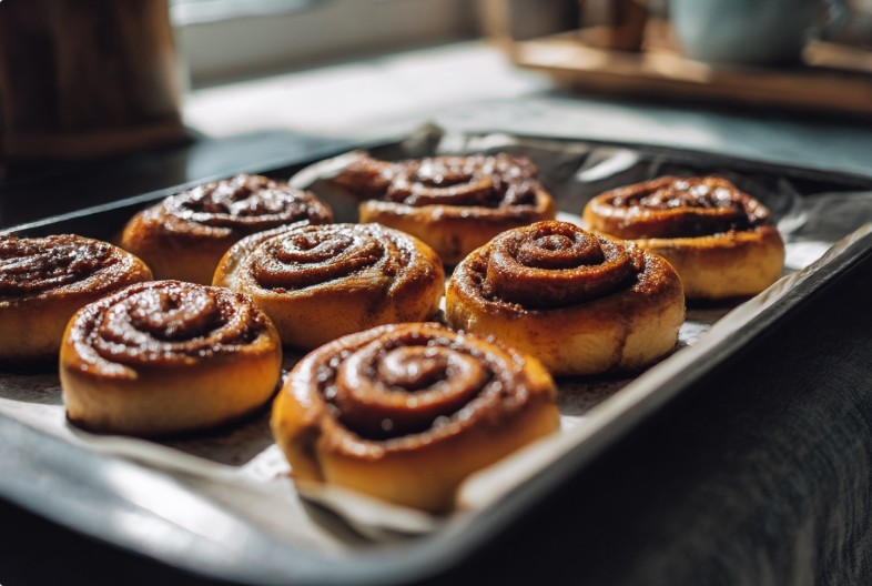 Domowe wypieki ważniejsze niż perfekcja imperfect homemade cinnamon rolls on baking tray