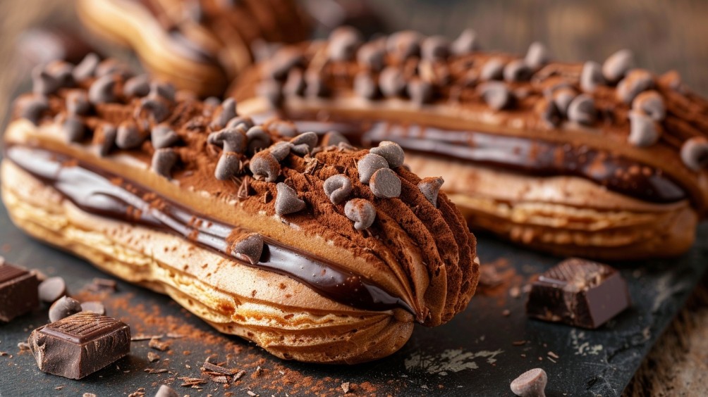 еклери з какао та шоколадною начинкою