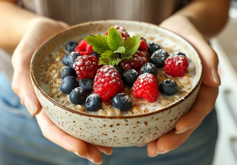 гречнева каша на молоці з ягодами