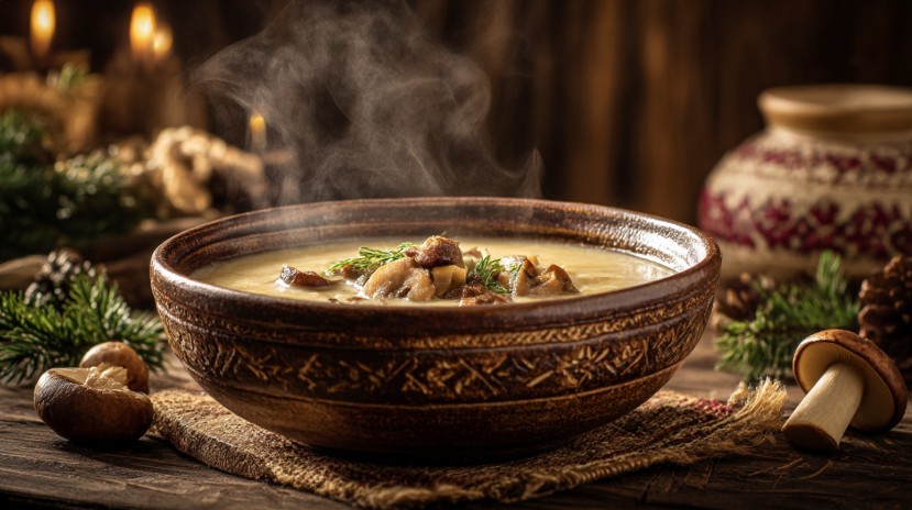 Грибна юшка з перловкою