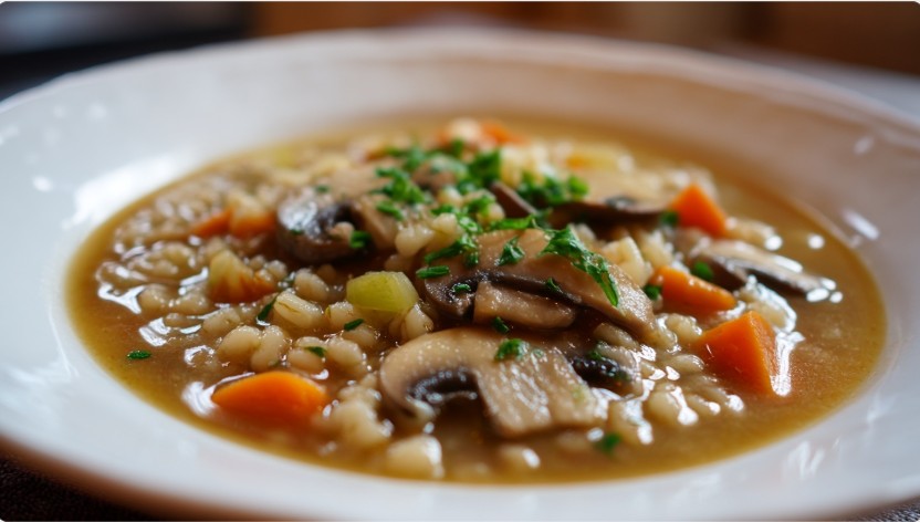 Грибна юшка з перловкою
