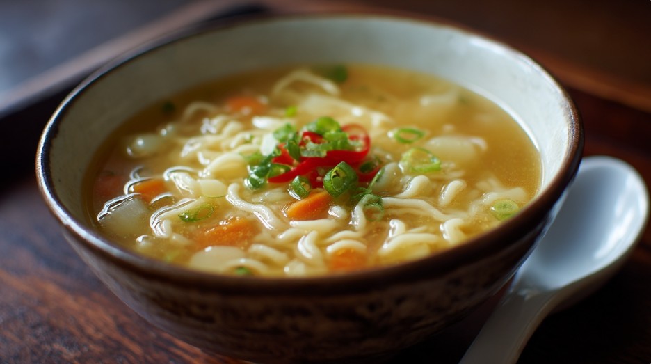 Картопляний суп із локшиною та зелені