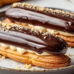 Класичні французькі еклери з заварного тіста з густим ванільним кремом