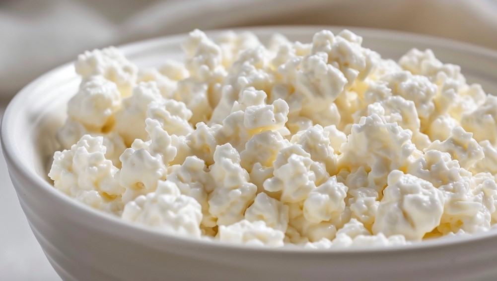 Кисломолочний сир промислового виробництва, акуратна структура