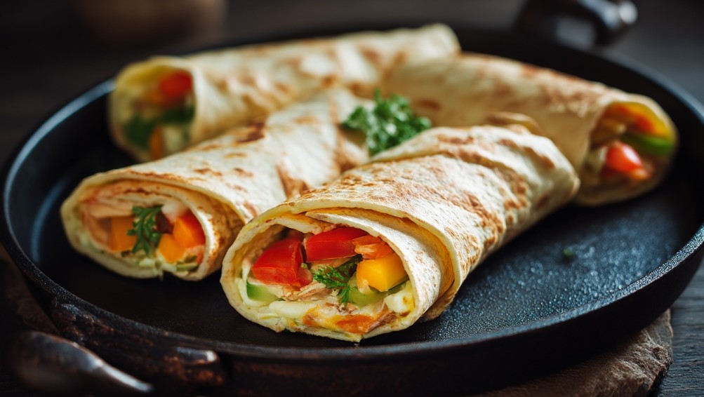 Лаваш з сиром та овочами, швидка домашня вечеря