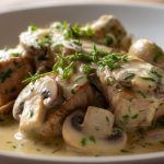 М’ясо в сметанно-грибному соусі