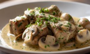 Mięso w sosie śmietanowo-grzybowym