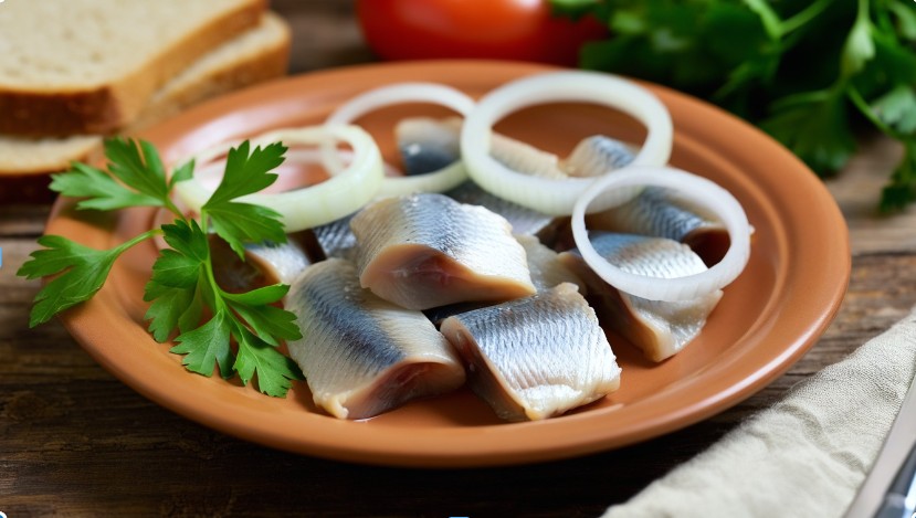 Оселедець з цибулею