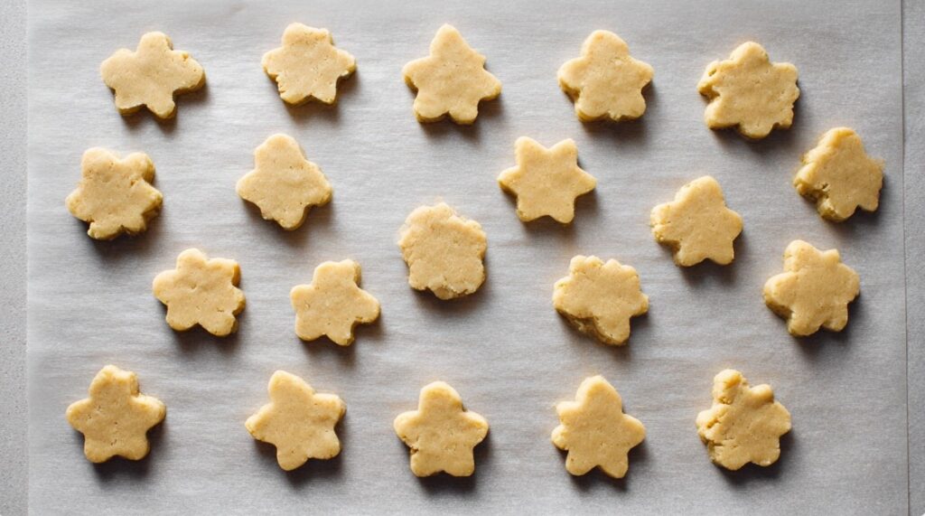 Печиво на смальці на пергаменті перед заморозкою