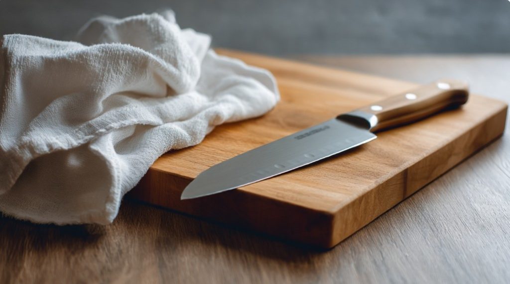 Підготовлене робоче місце для безпечної роботи з ножем