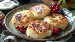 Подавайте сирники без цукру з ягодами або медом