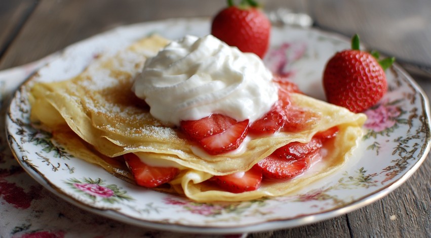 Prosty naleśnik z jogurtem i owocami