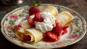 Prosty naleśnik z jogurtem i owocami