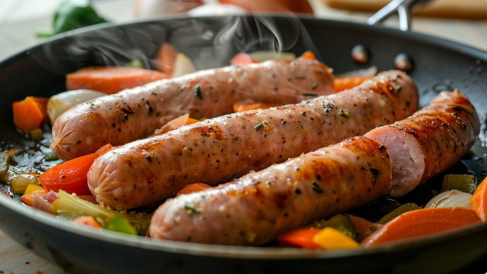 простий рецепт сосисок з овочами на сковорідці