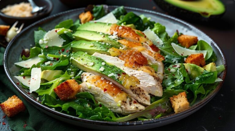 Соковитий «Цезар» з авокадо та кремовим соусом — Салати