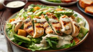 Caesar Salad with Avocado and Creamy Dressing — Homemade Recipe