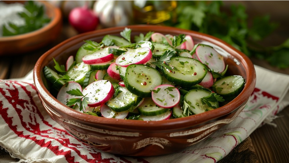 Салат із редиски та огірка