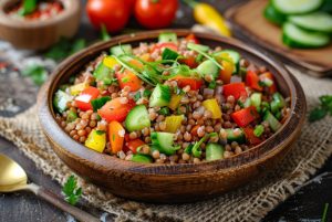 Салат з гречкою та овочами