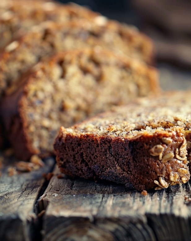 Шматок бананового хліба на кефірі, крупний план