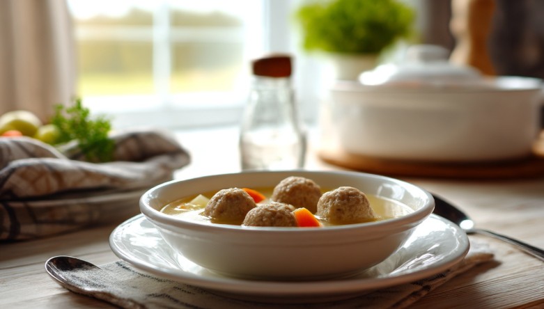 смачний суп з фрикадельками щойно зварений