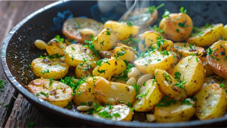 Смажена картопля з часником і зеленню — Основна страва