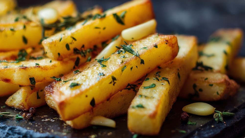 Смажена картопля з часником і зеленню