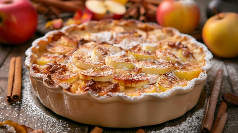 Сирна запіканка з яблуками рецепт