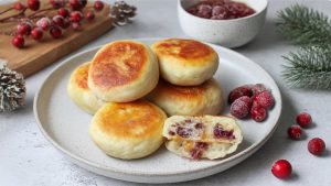 Сирники з журавлиною з легкою кислинкою