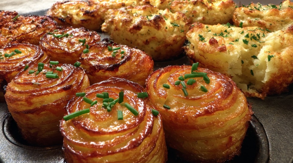 Запікання страв з картоплі в деку для кексів